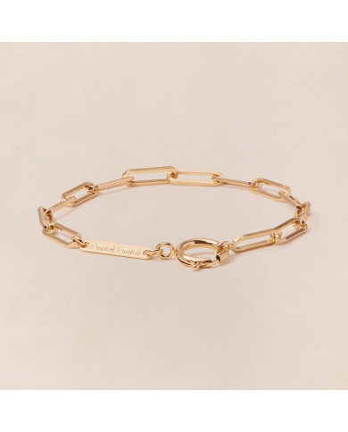 Bracelet maillons XL doré à l'or fin 24 carats - 18cm Bracelet maillons XL doré à l'or fin 24 carats - 18cm