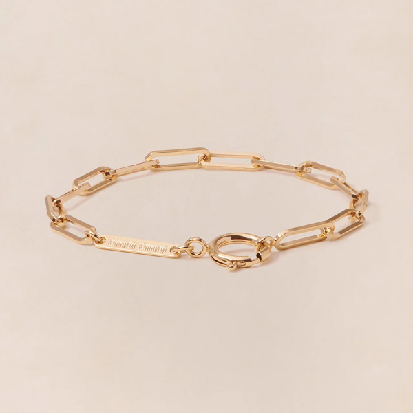 Bracelet maillons XL doré à l'or fin 24 carats - 18cm Bracelet maillons XL doré à l'or fin 24 carats - 18cm