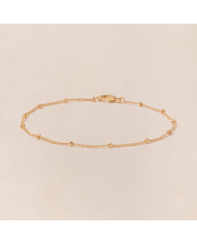 Bracelet chaîne boules 18cm doré à l'or fin 24 carats Bracelet chaîne boules 18cm doré à l'or fin 24 carats