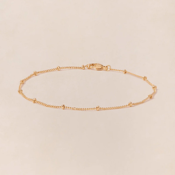Bracelet chaîne boules 18cm doré à l'or fin 24 carats Bracelet chaîne boules 18cm doré à l'or fin 24 carats