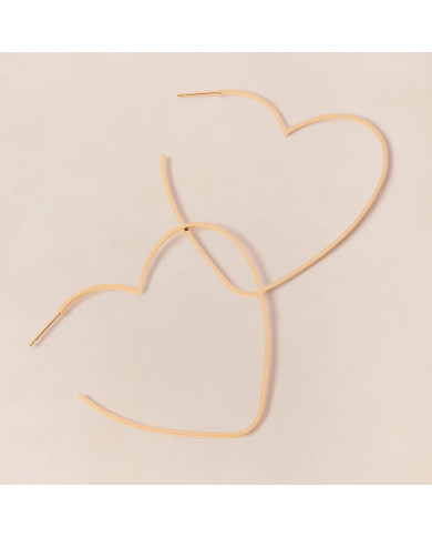 Créoles Grands Cœurs - dorées à l'or fin 24 carats Créoles Grands Cœurs - dorées à l'or fin 24 carats