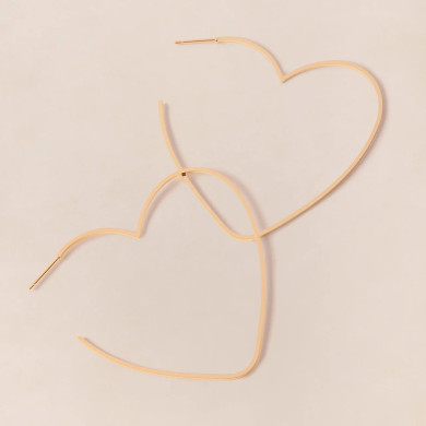 Créoles Grands Cœurs - dorées à l'or fin 24 carats