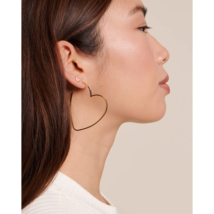 Créoles Grands Cœurs - dorées à l'or fin 24 carats