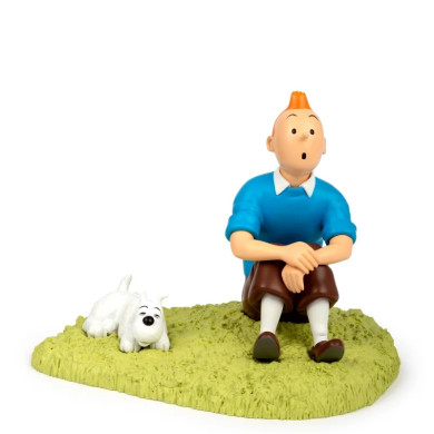 Tintin - Assis dans l'herbe