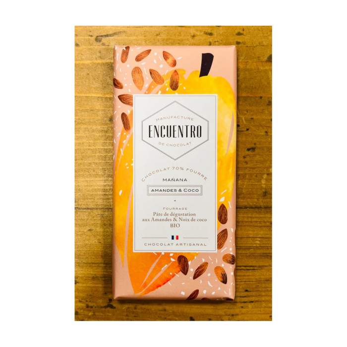 Tablette fourrée amande coco 100g