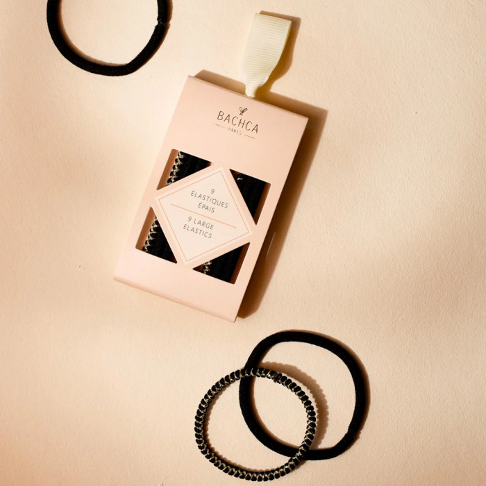 Set de 9 élastiques épais noirs