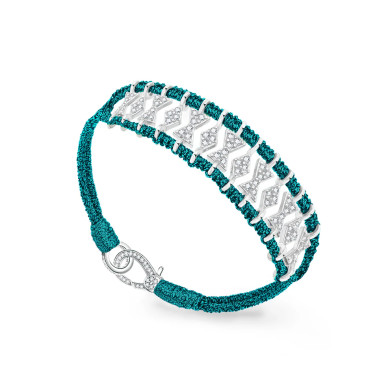 Bracelet Buzios Pacific Fil de lurex, argent 925 et diamants