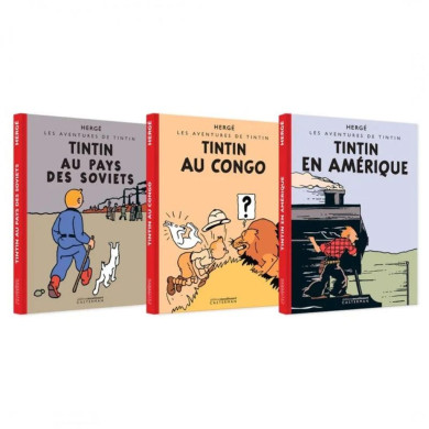 Coffret 3 volumes "Les colorisés" : Tintin en Amérique - Tintin au Congo - Tintin au pays des Soviets Coffret 3 volumes "Les colorisés" : Tintin en Amérique - Tintin au Congo - Tintin au pays des Soviets