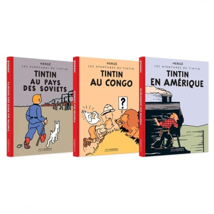 Coffret 3 volumes "Les colorisés" : Tintin en Amérique - Tintin au Congo - Tintin au pays des Soviets