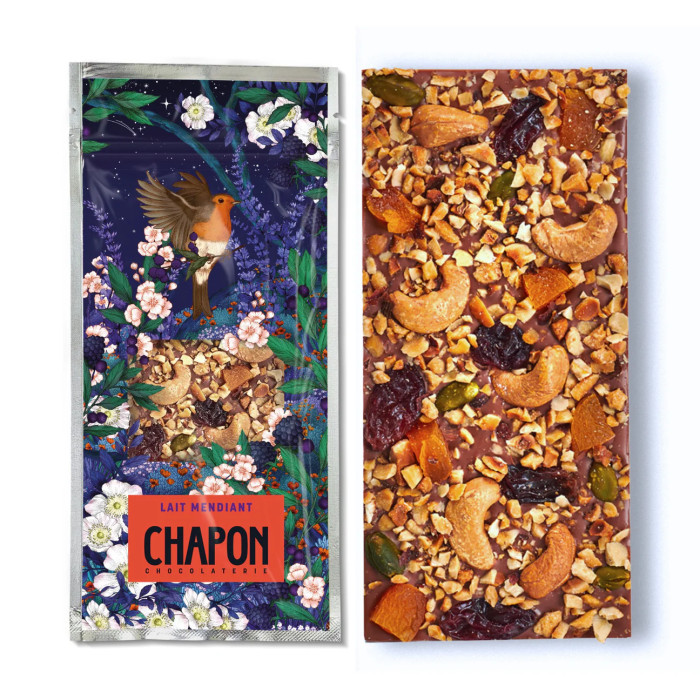 Chocolat lait mendiants 85g