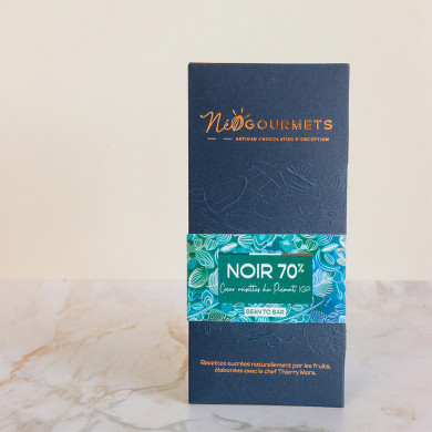Chocolat noir 70% cœur noisette 70g