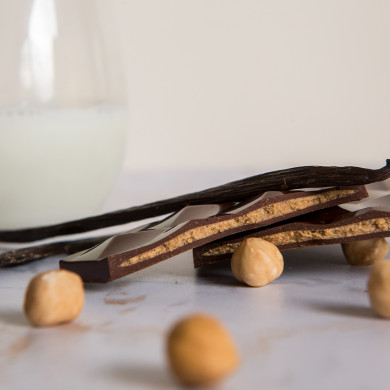 Chocolat noir 70% cœur lait 70g