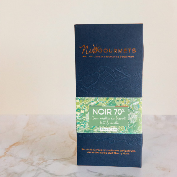 Chocolat noir 70% cœur lait 70g Chocolat noir 70% cœur lait 70g