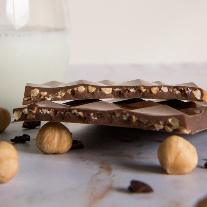 Chocolat lait noisettes du Piémont 70g Chocolat lait noisettes du Piémont 70g