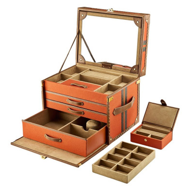 Ida Trunk Jewellery Box Orange