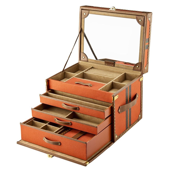 Ida Trunk Jewellery Box Orange
