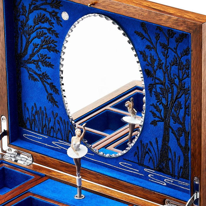 Ballet Musical Jewellery Box – Swan Lake Walnut Wood