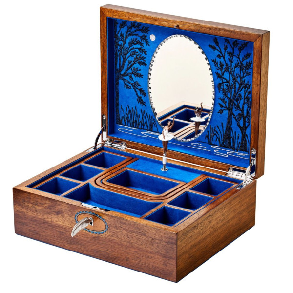 Ballet Musical Jewellery Box – Swan Lake Walnut Wood