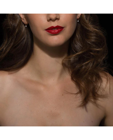 Mini Créoles en Or Jaune - 2 Diamants 0,14 Carat