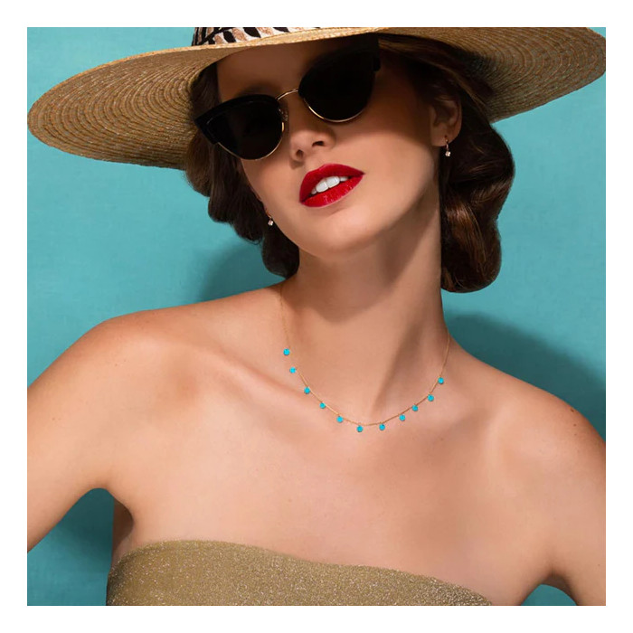 Collier Turquoise en Or Jaune