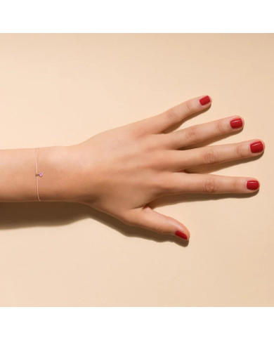 Bracelet Cordon Saphir Rose 0,15 carat