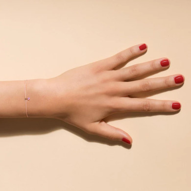 Bracelet Cordon Saphir Rose 0,15 carat