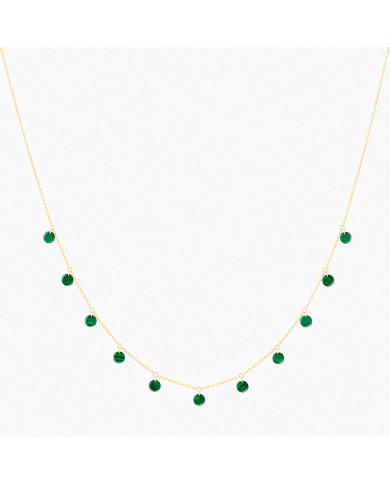 Collier Malachite en Or Jaune