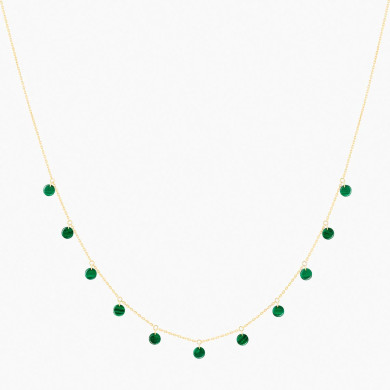 Collier Malachite en Or Jaune