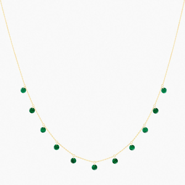 Collier Malachite en Or Jaune