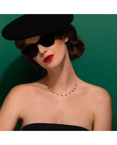 Collier Malachite en Or Jaune