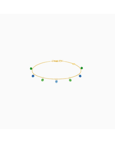 Bracelet Rio Saphirs bleus et Tsavorites 0,90 carat