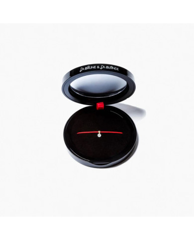 Bracelet cordon rouge en or rose et diamant 0,07 carat