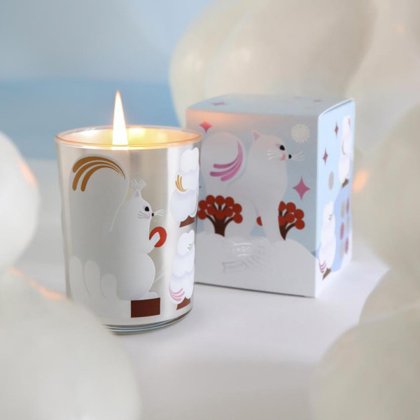 Bougie en étui 200g - Rêve d'Hiver - Pot en verre décoré