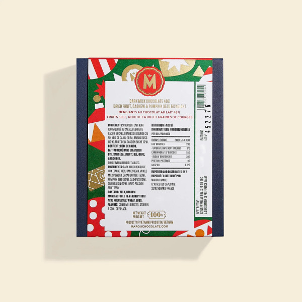 Coffret mendiants chocolat noir 100g - Marou