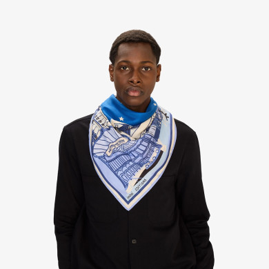 Carré en Soie 100 - J'Aime Paris - Bleu - Inoui Éditions