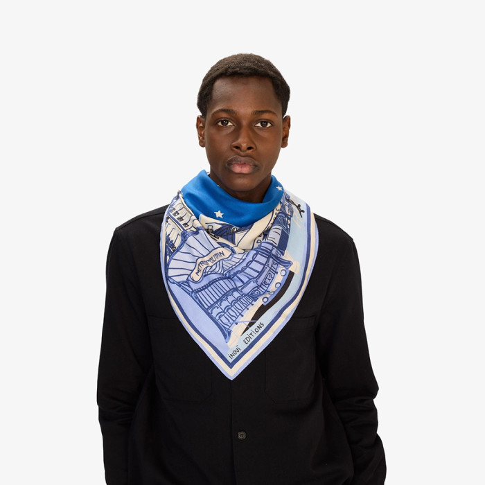 Carré en Soie 100 - J'Aime Paris - Bleu - Inoui Éditions