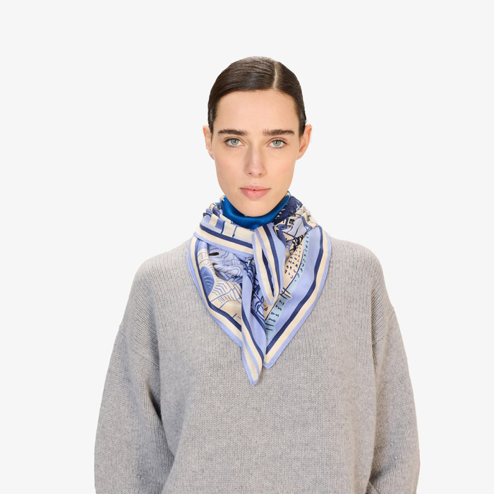 Carré en Soie 100 - J'Aime Paris - Bleu - Inoui Éditions