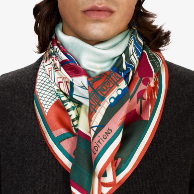 Carré en Soie 100 - J'Aime Paris - Multicolore