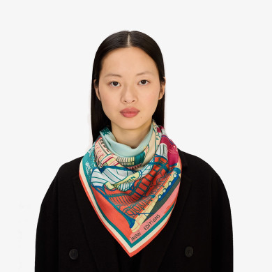 Carré en Soie 100 - J'Aime Paris - Multicolore