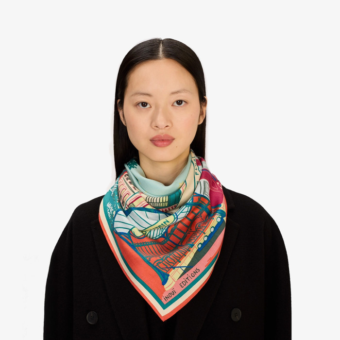 Carré en Soie 100 - J'Aime Paris - Multicolore