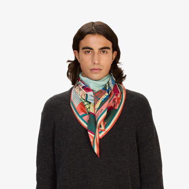 Carré en Soie 100 - J'Aime Paris - Multicolore