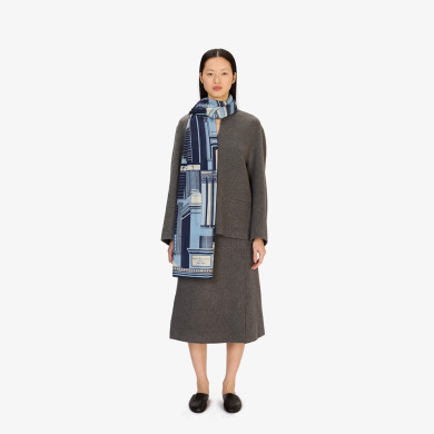 Écharpe 100 - Architecture - Bleu - Inoui Éditions