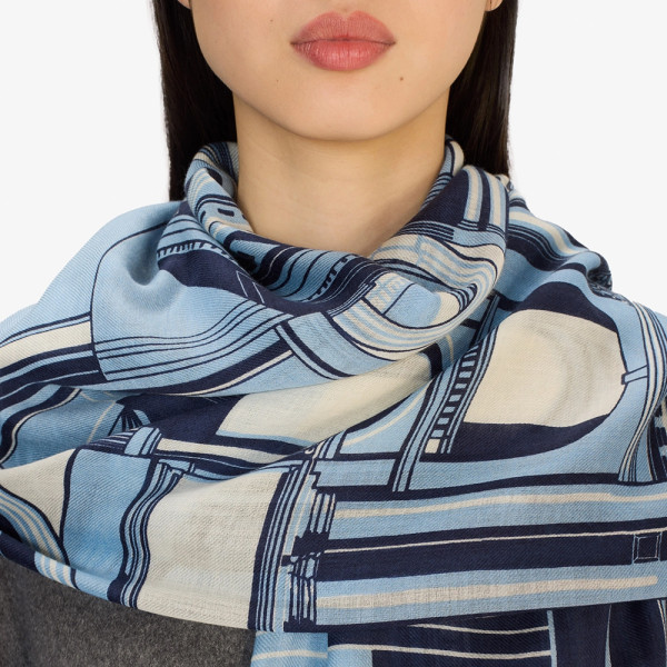 Écharpe 100 - Architecture - Bleu - Inoui Éditions