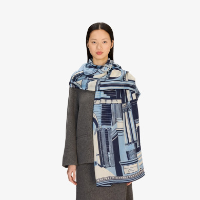 Écharpe 100 - Architecture - Bleu - Inoui Éditions