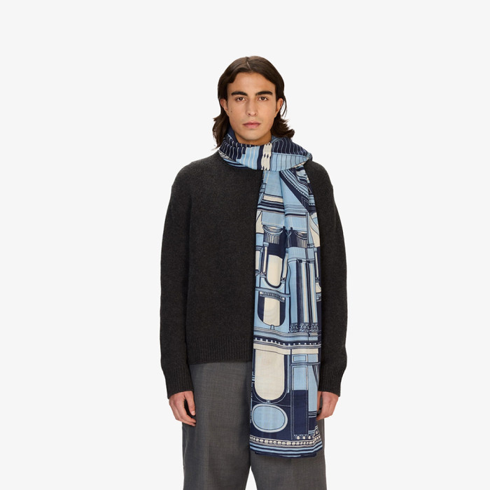 Écharpe 100 - Architecture - Bleu - Inoui Éditions