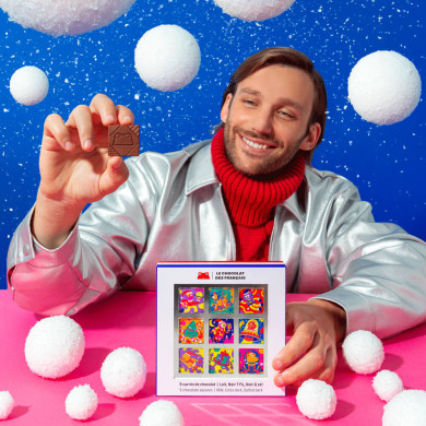 Coffret 9 carrés Noel - Le Chocolat des Français