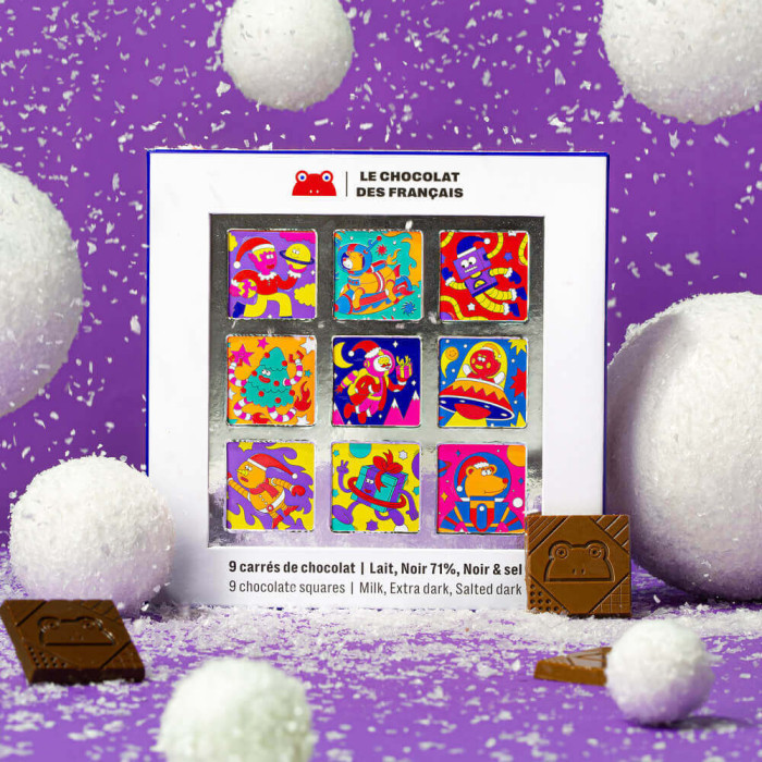 Coffret 9 carrés Noel - Le Chocolat des Français