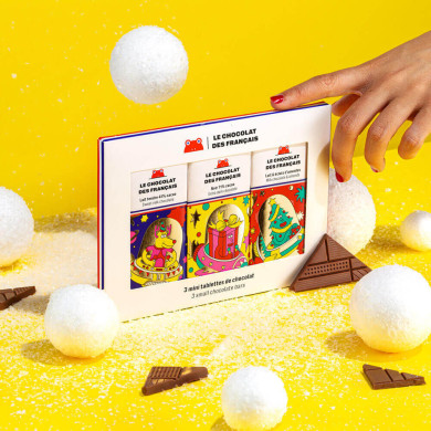 Coffret 3 mini tablettes Noël - Le Chocolat des Français