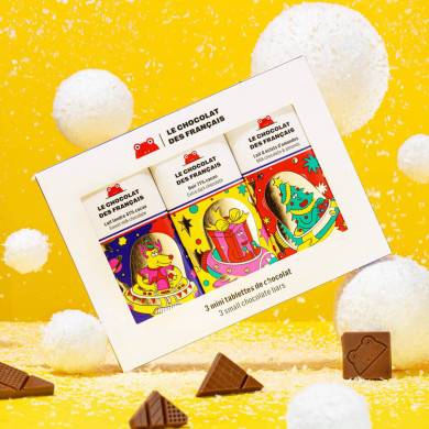 Coffret 3 mini tablettes Noël - Le Chocolat des Français