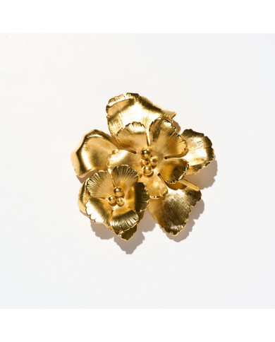 Broche « fleurs d’or » Magnolia